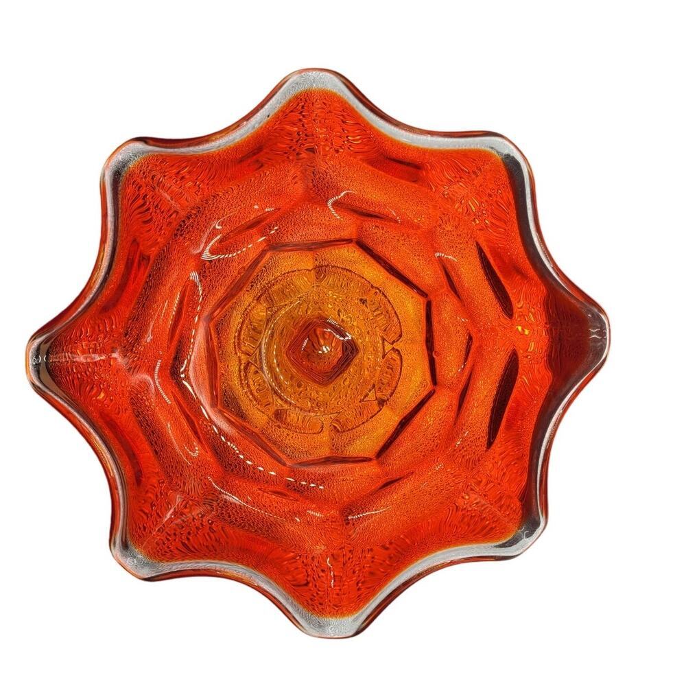 Vintage Glass Candy Dish Orange/Yellow Petticoat - Picture 5 of 5